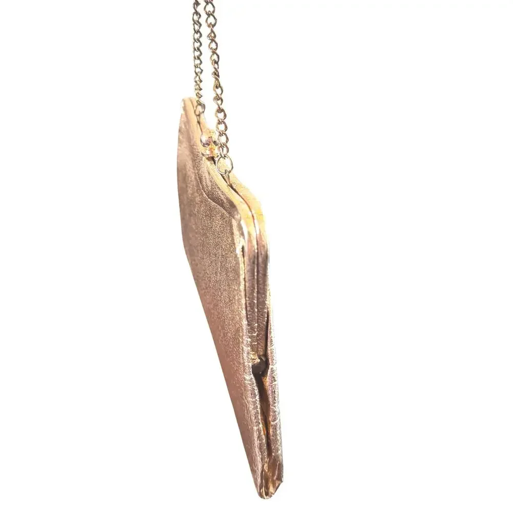 Vintage 1960's Gold Crinkle Metallic‎ Clutch Convertible Evening Handbag
